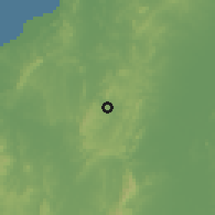 Shaded relief of the 60 km around Canalete, drawn from the GMTED2010 grid