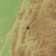Shaded relief of the 60 km around Caparrapí, drawn from the GMTED2010 grid