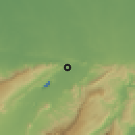 Shaded relief of the 60 km around Albania, drawn from the GMTED2010 grid