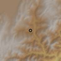 Shaded relief of the 60 km around Cáqueza, drawn from the GMTED2010 grid