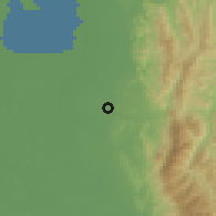 Shaded relief of the 60 km around Carepa, drawn from the GMTED2010 grid