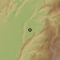 Shaded relief of the 60 km around Carmen de Apicalá, drawn from the GMTED2010 grid