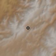 Shaded relief of the 60 km around Cerinza, drawn from the GMTED2010 grid