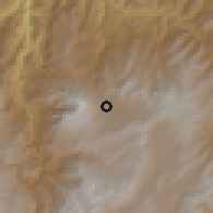 Shaded relief of the 60 km around Chachagüí, drawn from the GMTED2010 grid