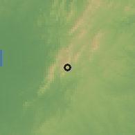 Shaded relief of the 60 km around Chalán, drawn from the GMTED2010 grid