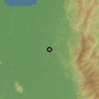 Shaded relief of the 60 km around Chigorodó, drawn from the GMTED2010 grid
