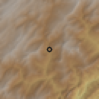 Shaded relief of the 60 km around Chinavita, drawn from the GMTED2010 grid