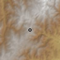 Shaded relief of the 60 km around Chita, drawn from the GMTED2010 grid