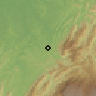 Shaded relief of the 60 km around Cimitarra, drawn from the GMTED2010 grid