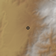Shaded relief of the 60 km around Circasia, drawn from the GMTED2010 grid