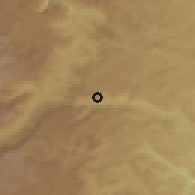 Shaded relief of the 60 km around Cisneros, drawn from the GMTED2010 grid