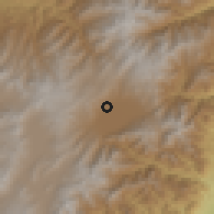 Shaded relief of the 60 km around Colón, drawn from the GMTED2010 grid