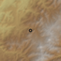 Shaded relief of the 60 km around Colón, drawn from the GMTED2010 grid