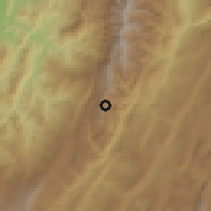 Shaded relief of the 60 km around Contratación, drawn from the GMTED2010 grid