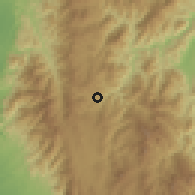 Shaded relief of the 60 km around Convención, drawn from the GMTED2010 grid