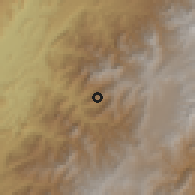 Shaded relief of the 60 km around Almaguer, drawn from the GMTED2010 grid