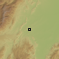 Shaded relief of the 60 km around Coyaima, drawn from the GMTED2010 grid