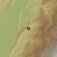 Shaded relief of the 60 km around Cunday, drawn from the GMTED2010 grid