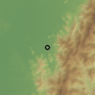 Shaded relief of the 60 km around Curumaní, drawn from the GMTED2010 grid