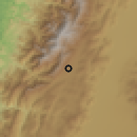 Shaded relief of the 60 km around Darién, drawn from the GMTED2010 grid