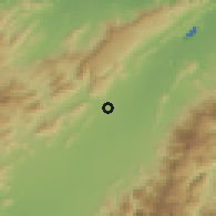 Shaded relief of the 60 km around Distracción, drawn from the GMTED2010 grid