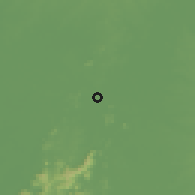 Shaded relief of the 60 km around El Banco, drawn from the GMTED2010 grid