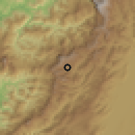 Shaded relief of the 60 km around El Cairo, drawn from the GMTED2010 grid