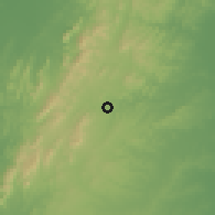Shaded relief of the 60 km around El Carmen de Bolívar, drawn from the GMTED2010 grid