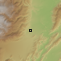 Shaded relief of the 60 km around Alvarado, drawn from the GMTED2010 grid