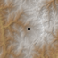 Shaded relief of the 60 km around El Cocuy, drawn from the GMTED2010 grid
