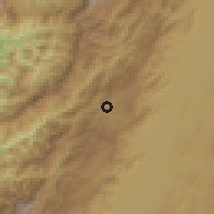 Shaded relief of the 60 km around El Dovio, drawn from the GMTED2010 grid