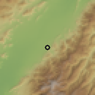 Shaded relief of the 60 km around El Molino, drawn from the GMTED2010 grid