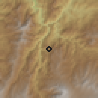 Shaded relief of the 60 km around El Peñol, drawn from the GMTED2010 grid