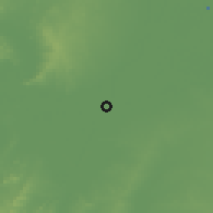 Shaded relief of the 60 km around El Piñón, drawn from the GMTED2010 grid