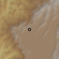 Shaded relief of the 60 km around El Rosal, drawn from the GMTED2010 grid