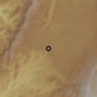 Shaded relief of the 60 km around El Tambo, drawn from the GMTED2010 grid