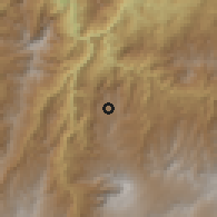 Shaded relief of the 60 km around El Tambo, drawn from the GMTED2010 grid