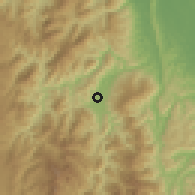 Shaded relief of the 60 km around El Tarra, drawn from the GMTED2010 grid