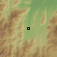 Shaded relief of the 60 km around El Zulia, drawn from the GMTED2010 grid