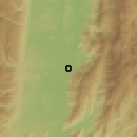 Shaded relief of the 60 km around Ambalema, drawn from the GMTED2010 grid