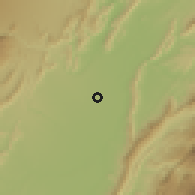 Shaded relief of the 60 km around Espinal, drawn from the GMTED2010 grid