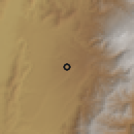 Shaded relief of the 60 km around Filandia, drawn from the GMTED2010 grid