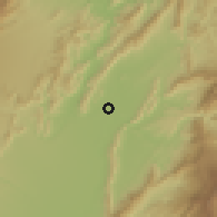 Shaded relief of the 60 km around Flandes, drawn from the GMTED2010 grid