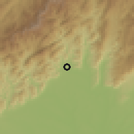 Shaded relief of the 60 km around Florencia, drawn from the GMTED2010 grid