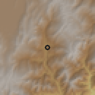 Shaded relief of the 60 km around Fómeque, drawn from the GMTED2010 grid