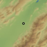 Shaded relief of the 60 km around Fonseca, drawn from the GMTED2010 grid