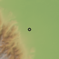Shaded relief of the 60 km around Fortul, drawn from the GMTED2010 grid