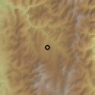 Shaded relief of the 60 km around Frontino, drawn from the GMTED2010 grid