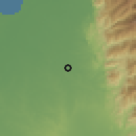Shaded relief of the 60 km around Fundación, drawn from the GMTED2010 grid