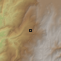 Shaded relief of the 60 km around Fusagasugá, drawn from the GMTED2010 grid